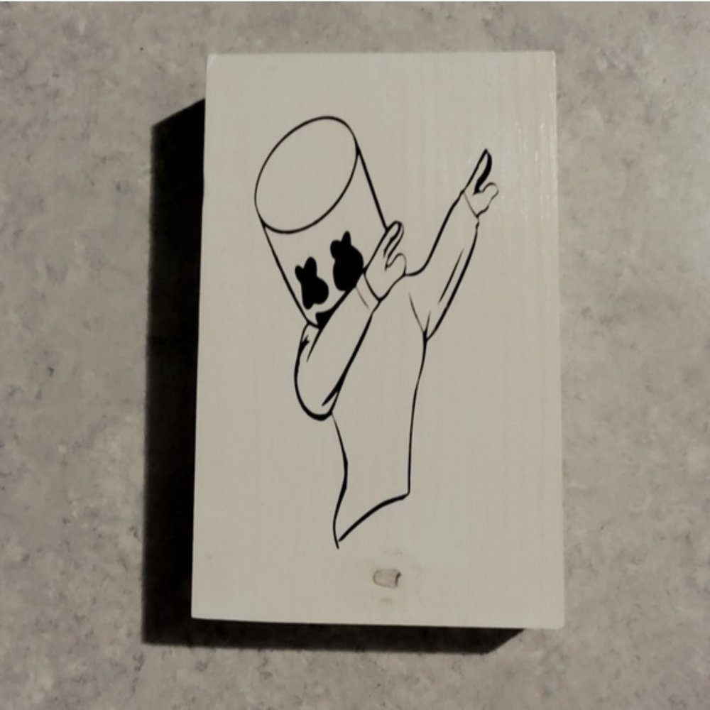 Wood Plaque Marshmello Sign